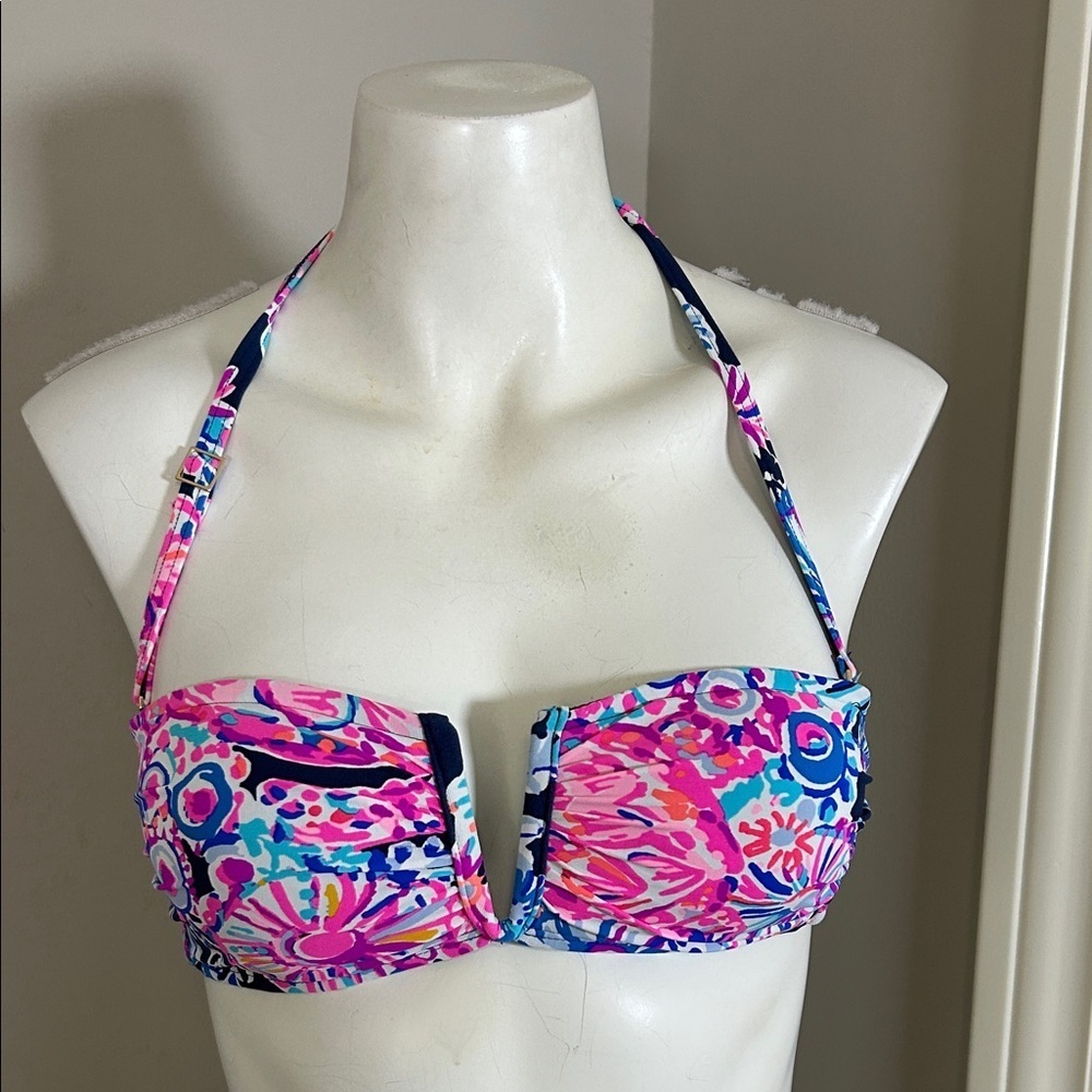 Lilly Pulitzer Bikini Set Niall Top Sz 2 Ruby Bottom Sz 6 Turtle Amazement Navy - Picture 4 of 14
